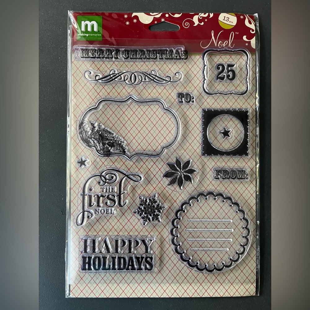 Christmas Stamps New Clear Making Memories Noel